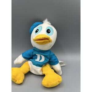 Disney Store Huey Duck Plush Blue Shirt Bean Bag Toy